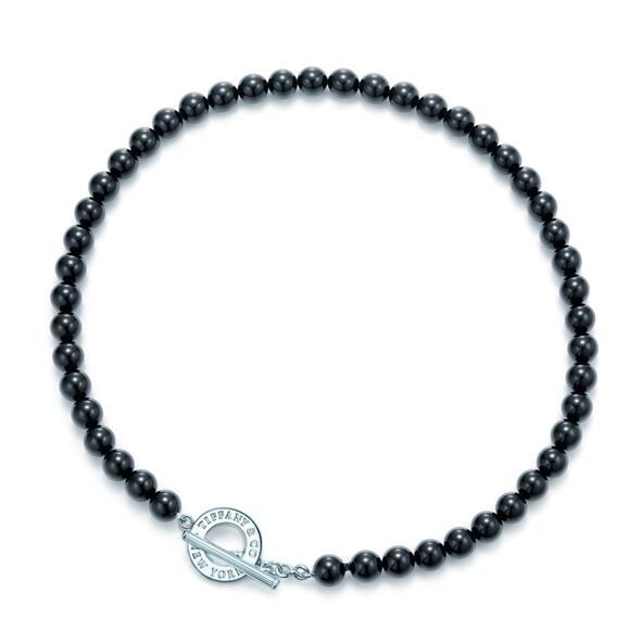 Tiffany & Co. Onyx Bead Toggle Necklace in Sterling Silver - Picture 6 of 6
